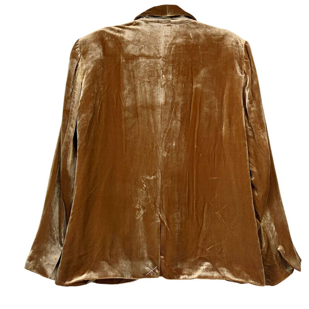 Garnet Hill Silk Blend Velvet Blazer Pants Set Golden Brown 18 XL NWOT - Picture 3 of 13